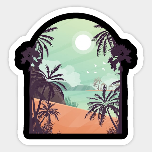 Exotic Beach Sticker by EarlAdrian